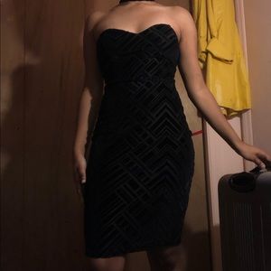 Velvet Strapless Choker Dress